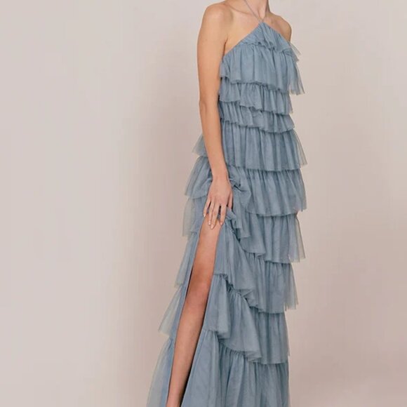 Revelry Carrie Tulle Dress French Blue Size 8 - Picture 3 of 3